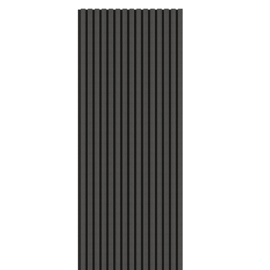 Black Acoustic Wood Wall Panel Thin Slat Series 1 - 240/300x60cm - Tuda Grass