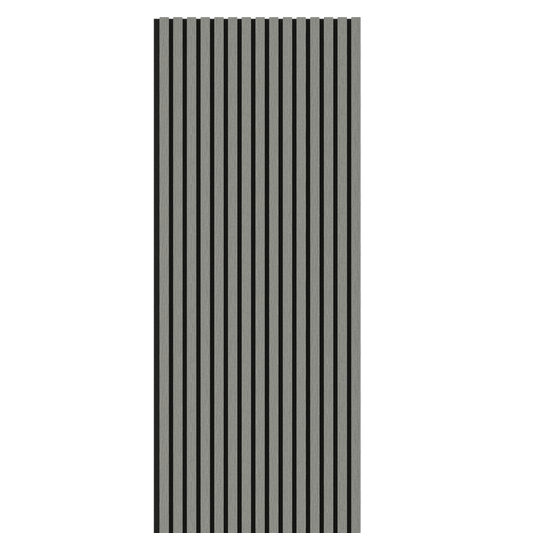 Grey Acoustic Wood Wall Panel Thin Slat Series 1 - 240/300x60cm - Tuda Grass