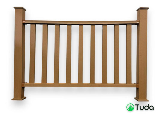 Teak Composite 1.5m Balustrade Kit - Tuda Grass