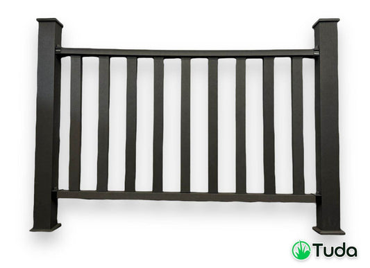 Black Composite 1.5m Balustrade Kit - Tuda Grass