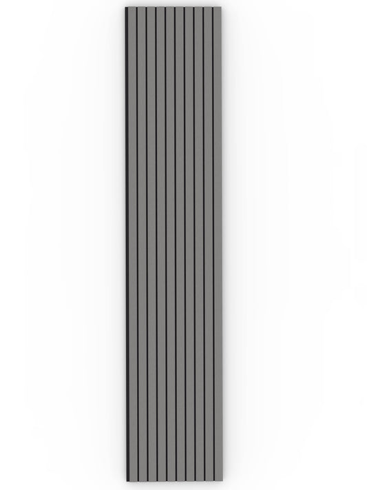 Grey Acoustic Wood Wall Panel Wide Slat Series 2 Sample - Tuda Grass