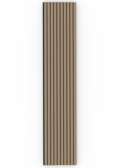Walnut Acoustic Wood Wall Panel Wide Slat Series 2 Sample - Tuda Grass