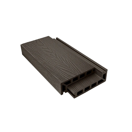 Chocolate Composite Woodgrain Step Edge 3.6m - Tuda Grass