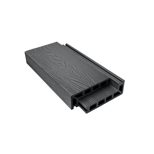 Grey Composite Woodgrain Step Edge 4.8m - Tuda Grass