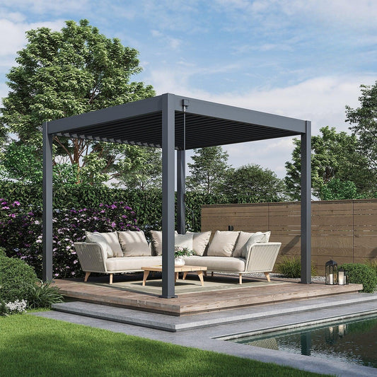 Tuda Aluminium Pergola 3m x 3m - Tuda Grass
