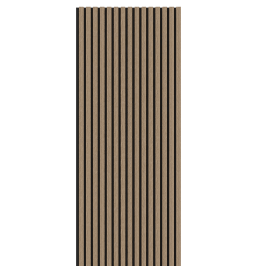 Smoked Oak Acoustic Wood Wall Panel Thin Slat Series 1 - 240/300x60cm - Tuda Grass