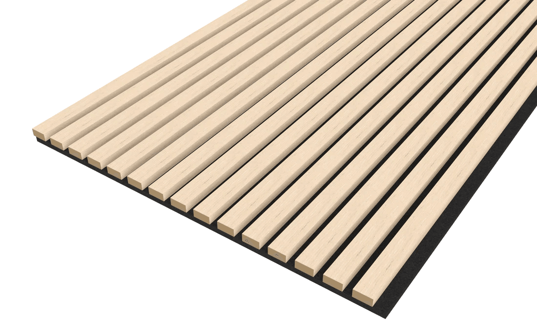Washed Oak Acoustic Wood Wall Panel Thin Slat Series 1 - 240/300x60cm - Tuda Grass
