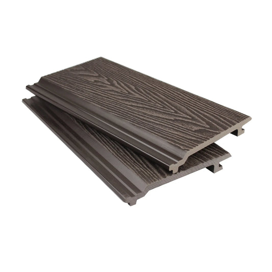 Composite Woodgrain Shiplap Cladding Chocolate - Tuda Grass
