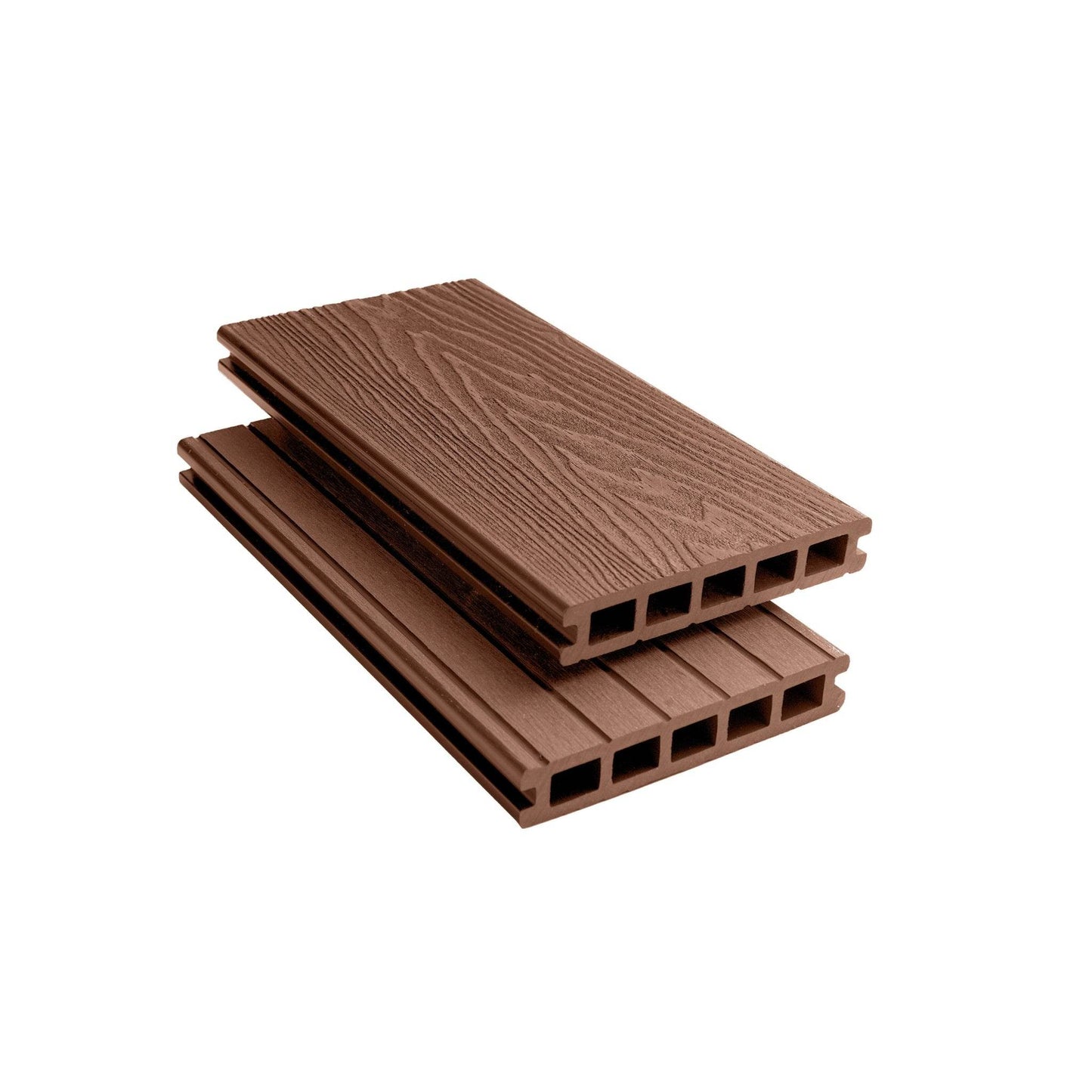 Red Brown Composite Woodgrain Decking Board 3.6m - Tuda Grass