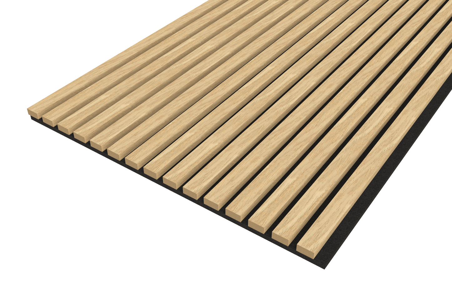Oak Acoustic Wood Wall Panel Thin Slat Series 1 - 240/300x60cm - Tuda Grass