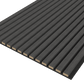 Black Acoustic Wood Wall Panel Thin Slat Series 1 - 240/300x60cm - Tuda Grass