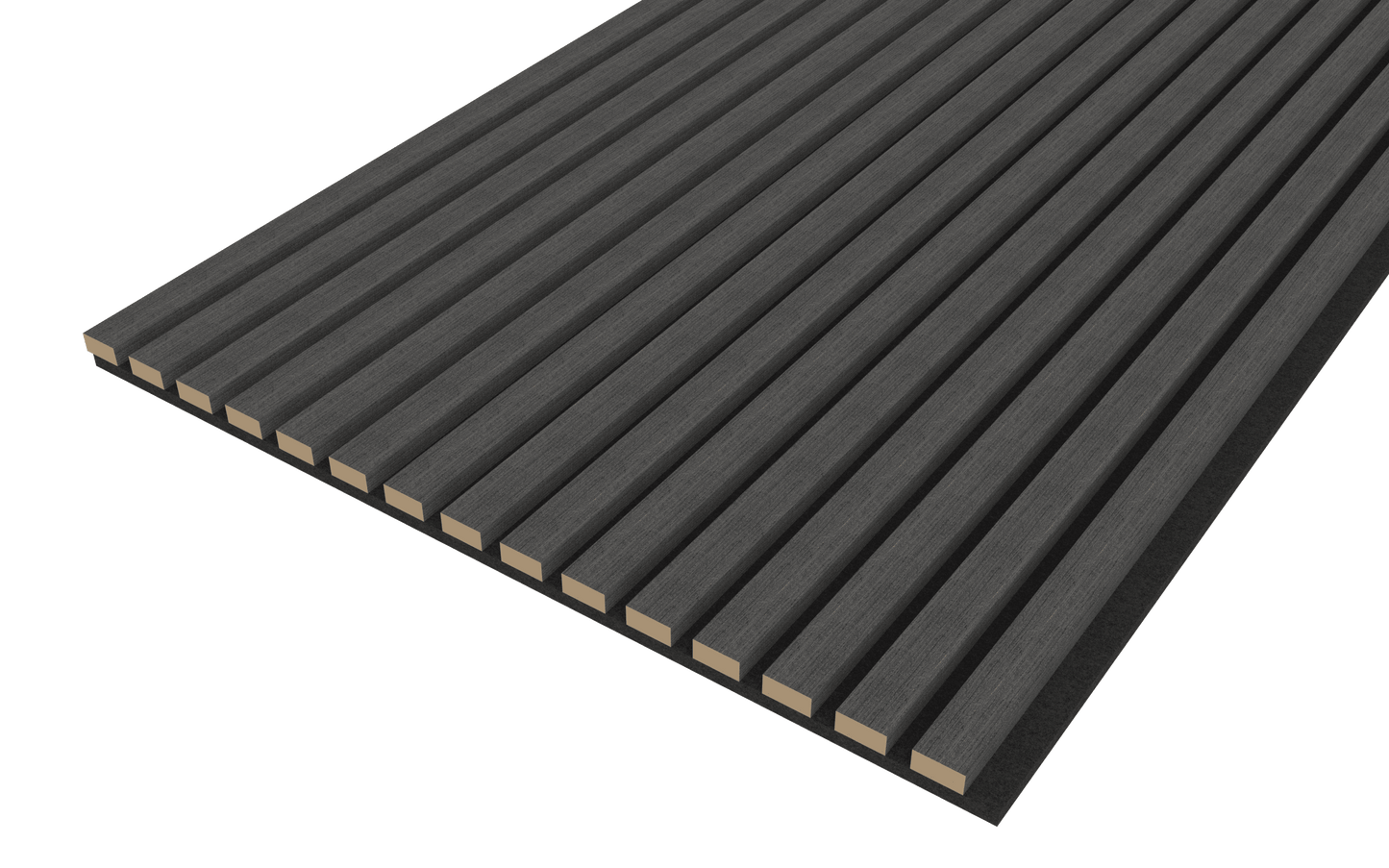 Black Acoustic Wood Wall Panel Thin Slat Series 1 - 240/300x60cm