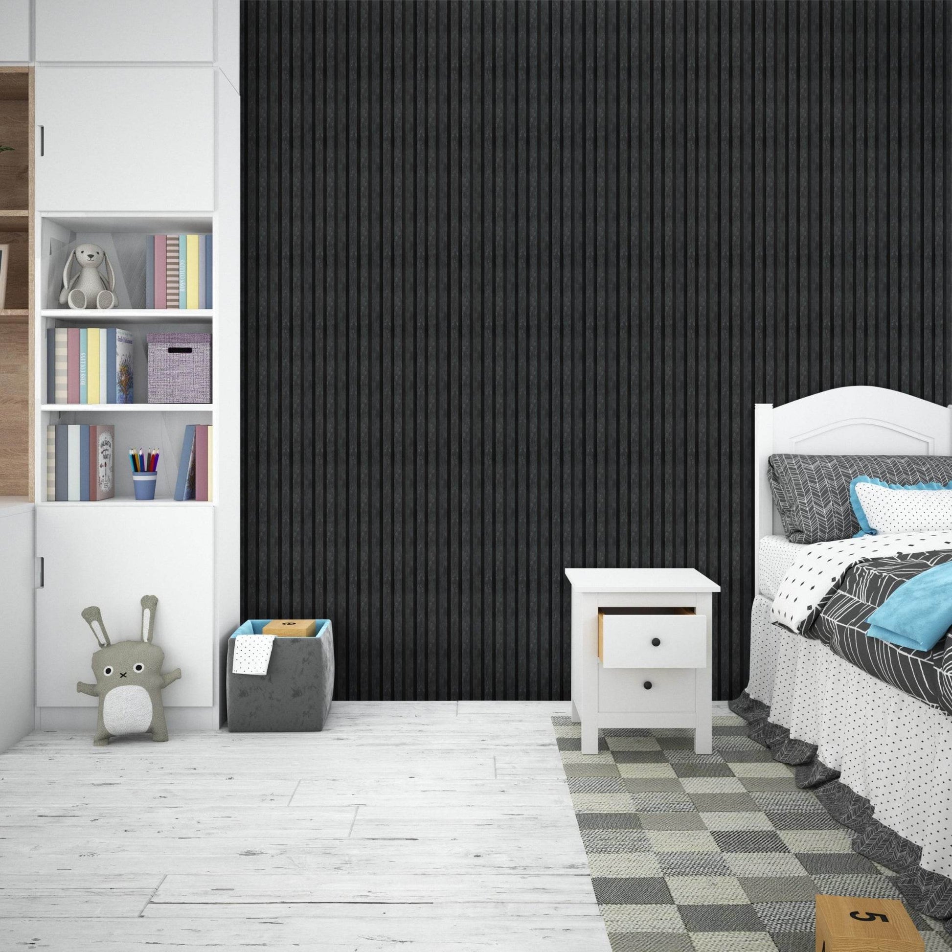 Blue Acoustic Wood Wall Panel Series 1 Sample - Tuda Grass