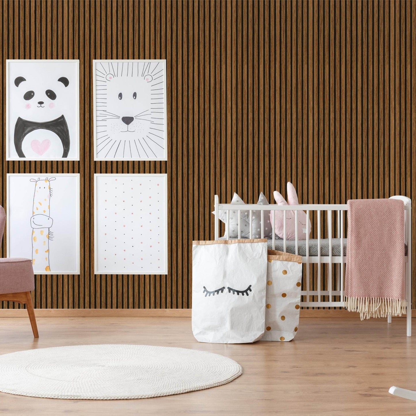 Chestnut Acoustic Wood Wall Panel Series 1 Sample - Tuda Grass