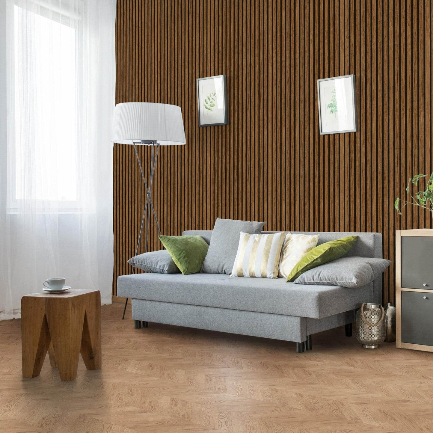 Chestnut Acoustic Wood Wall Panel Series 1 Sample - Tuda Grass