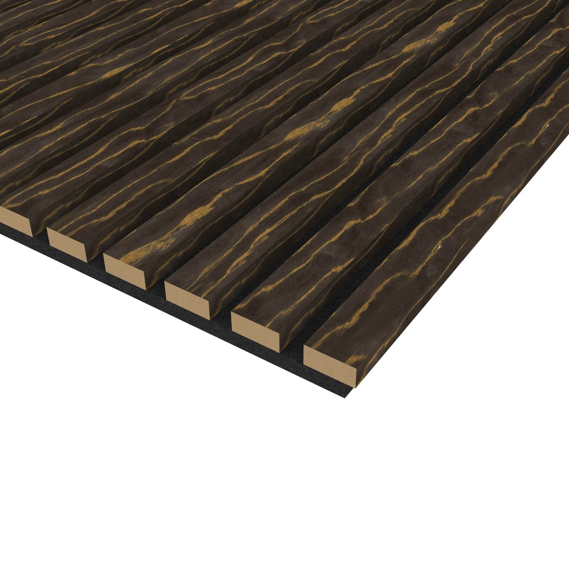 Grey with Gold Line Acoustic Wood Wall Panel Series 1 Sample - Tuda Grass
