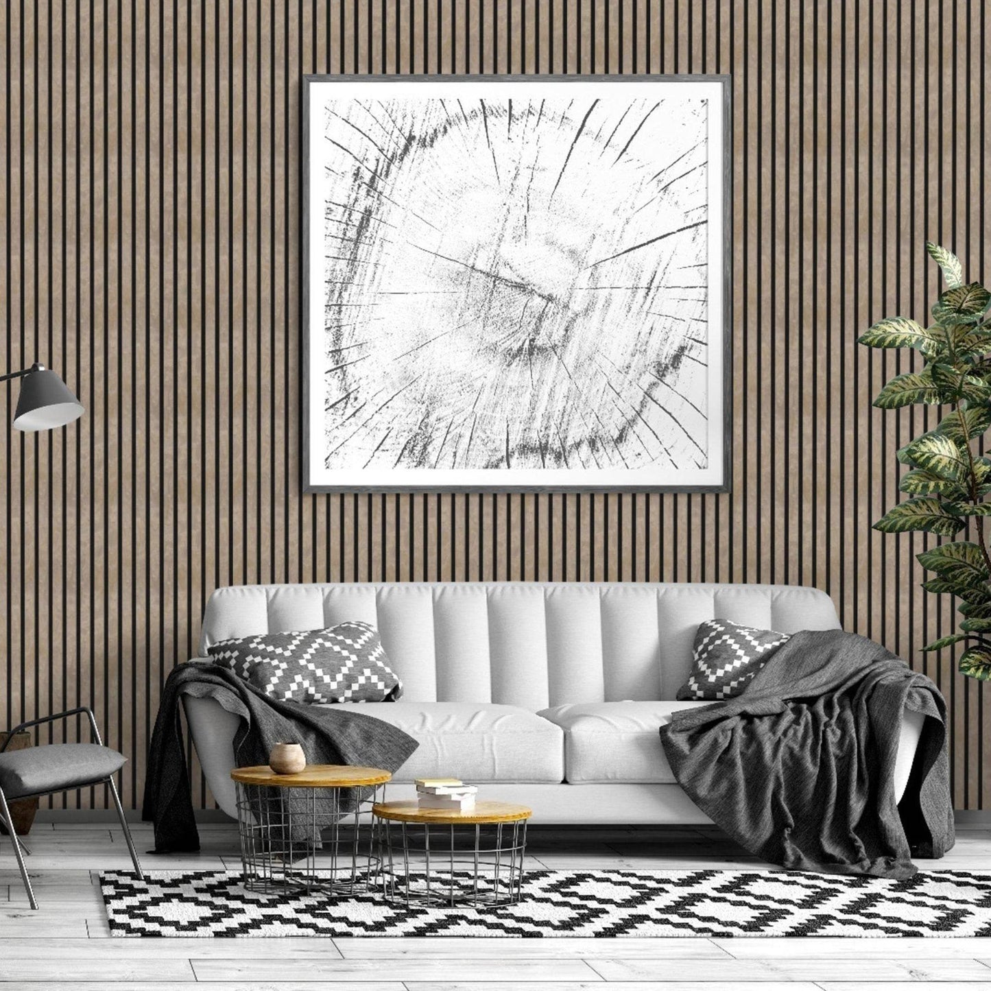 Stone Acoustic Wood Wall Panel Series 1 Sample - Tuda Grass