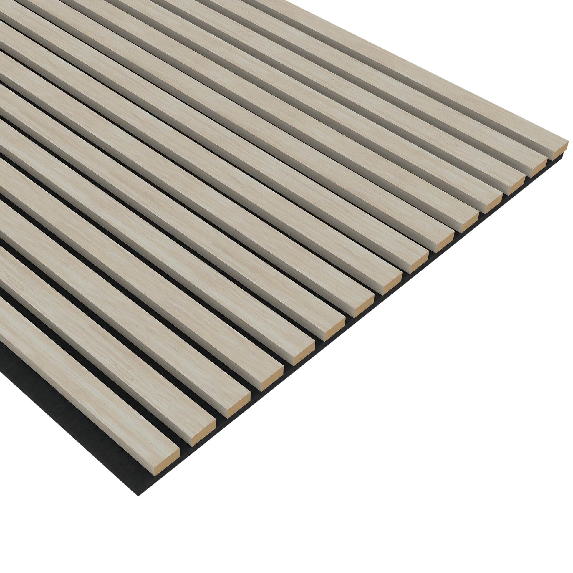 White Acoustic Wood Wall Panel Series 1 Sample - Tuda Grass