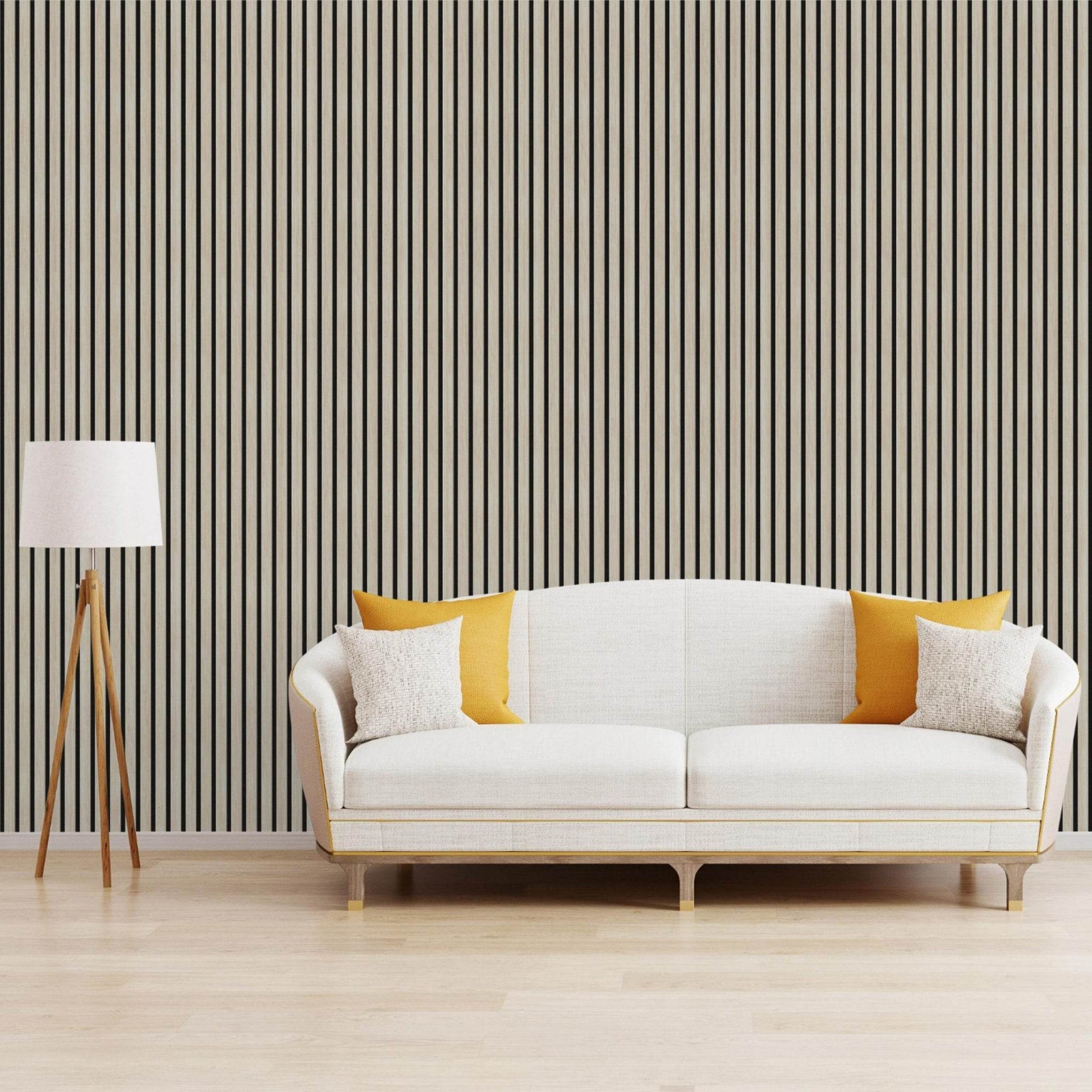 White Acoustic Wood Wall Panel Series 1 Sample - Tuda Grass