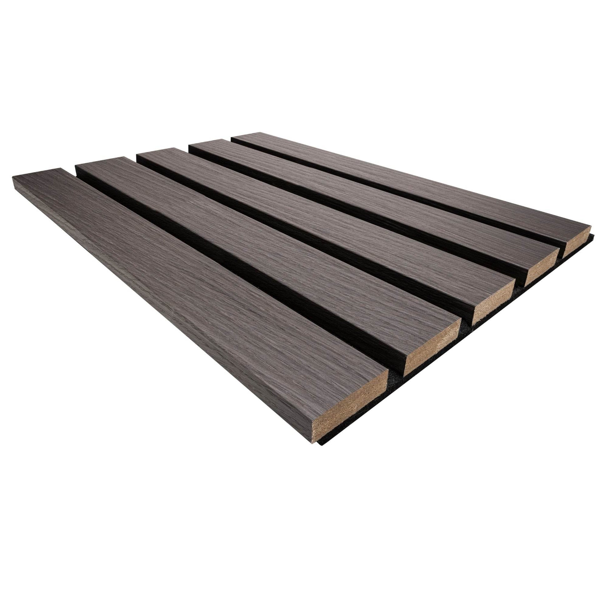Rovere Black Premium Acoustic Wood Wall Panel 260x30cm (2 Pack) - Tuda Grass