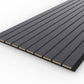 Black Acoustic Wood Wall Panel Wide Slat Series 2 - 240x60cm - Tuda Grass
