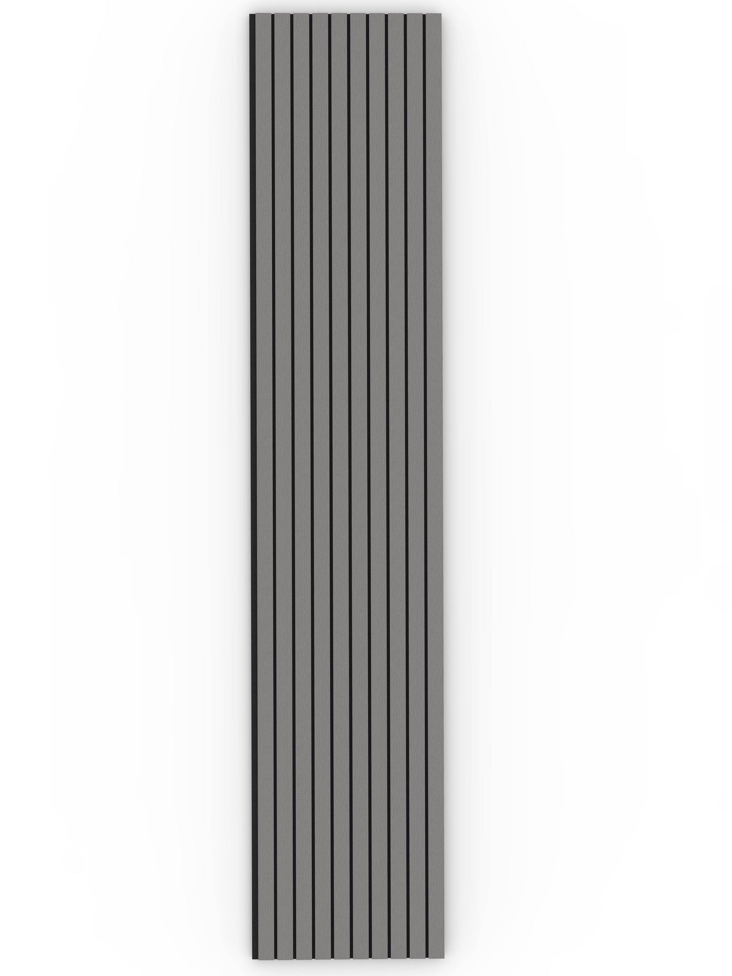 Grey Acoustic Wood Wall Panel Wide Slat Series 2 - 240x60cm - Tuda Grass