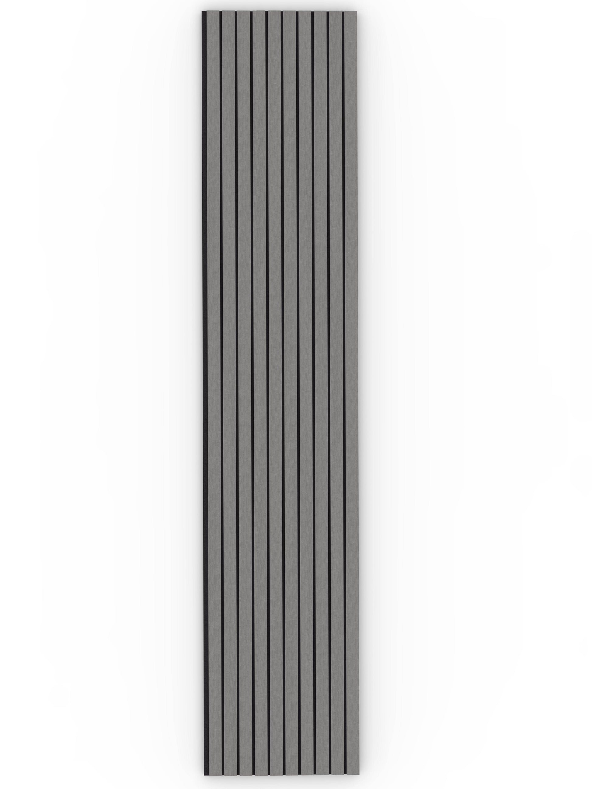 Grey Acoustic Wood Wall Panel Wide Slat Series 2 - 240x60cm - Tuda Grass
