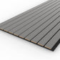 Grey Acoustic Wood Wall Panel Wide Slat Series 2 Sample - Tuda Grass