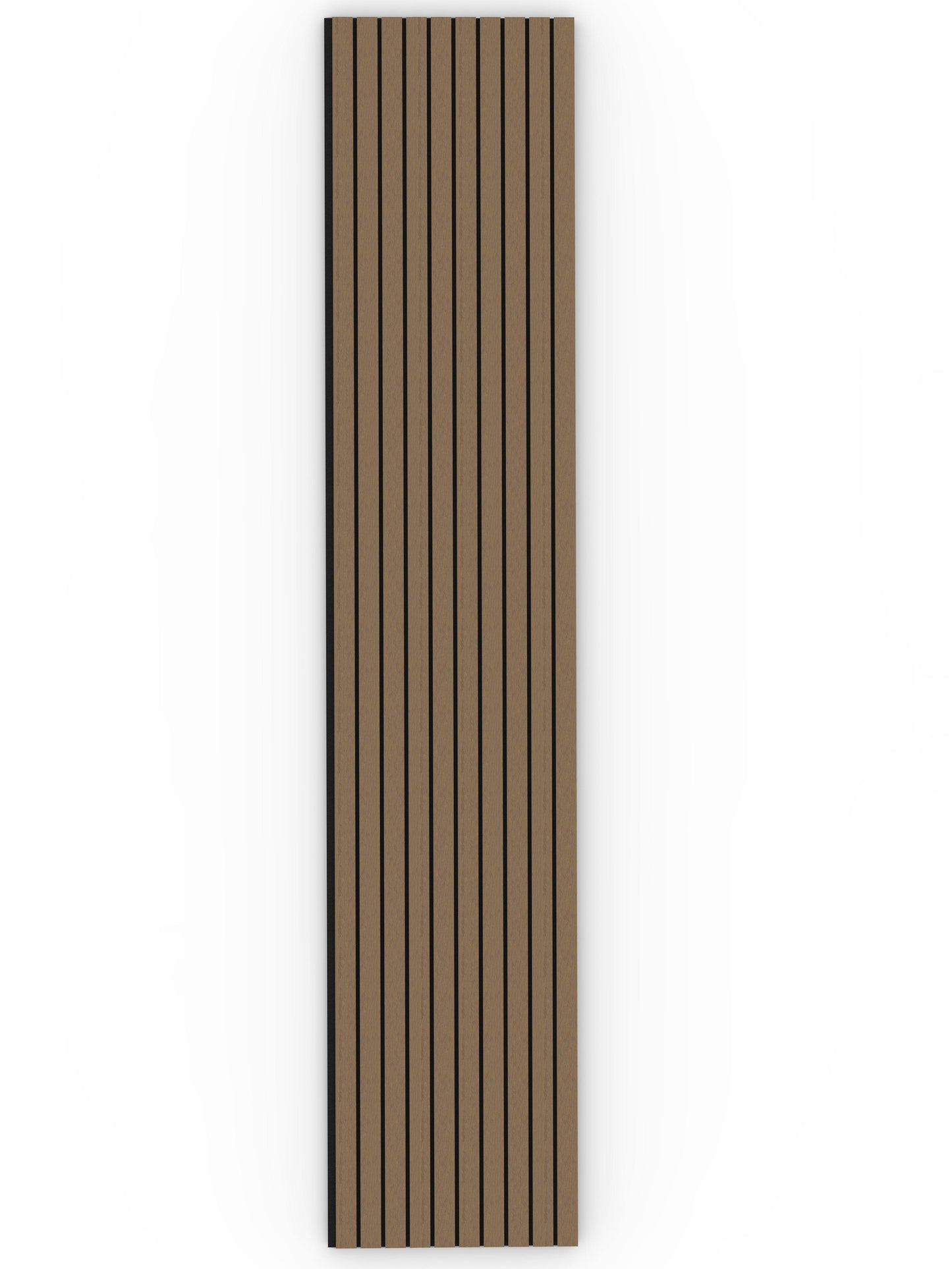 Smoked Oak Acoustic Wood Wall Panel Wide Slat Series 2 Sample - Tuda Grass