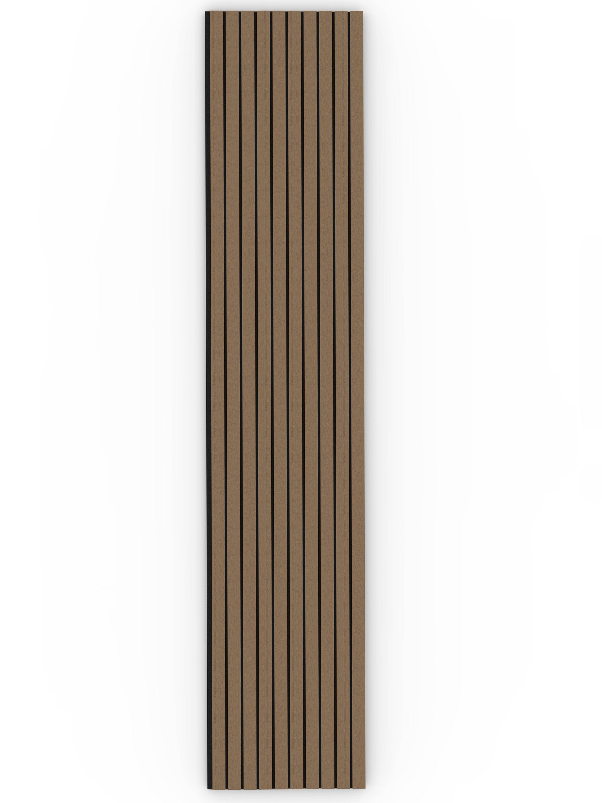 Smoked Oak Acoustic Wood Wall Panel Wide Slat Series 2 Sample - Tuda Grass