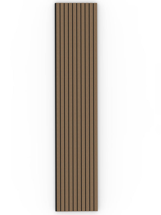 Smoked Oak Acoustic Wood Wall Panel Wide Slat Series 2 Sample - Tuda Grass