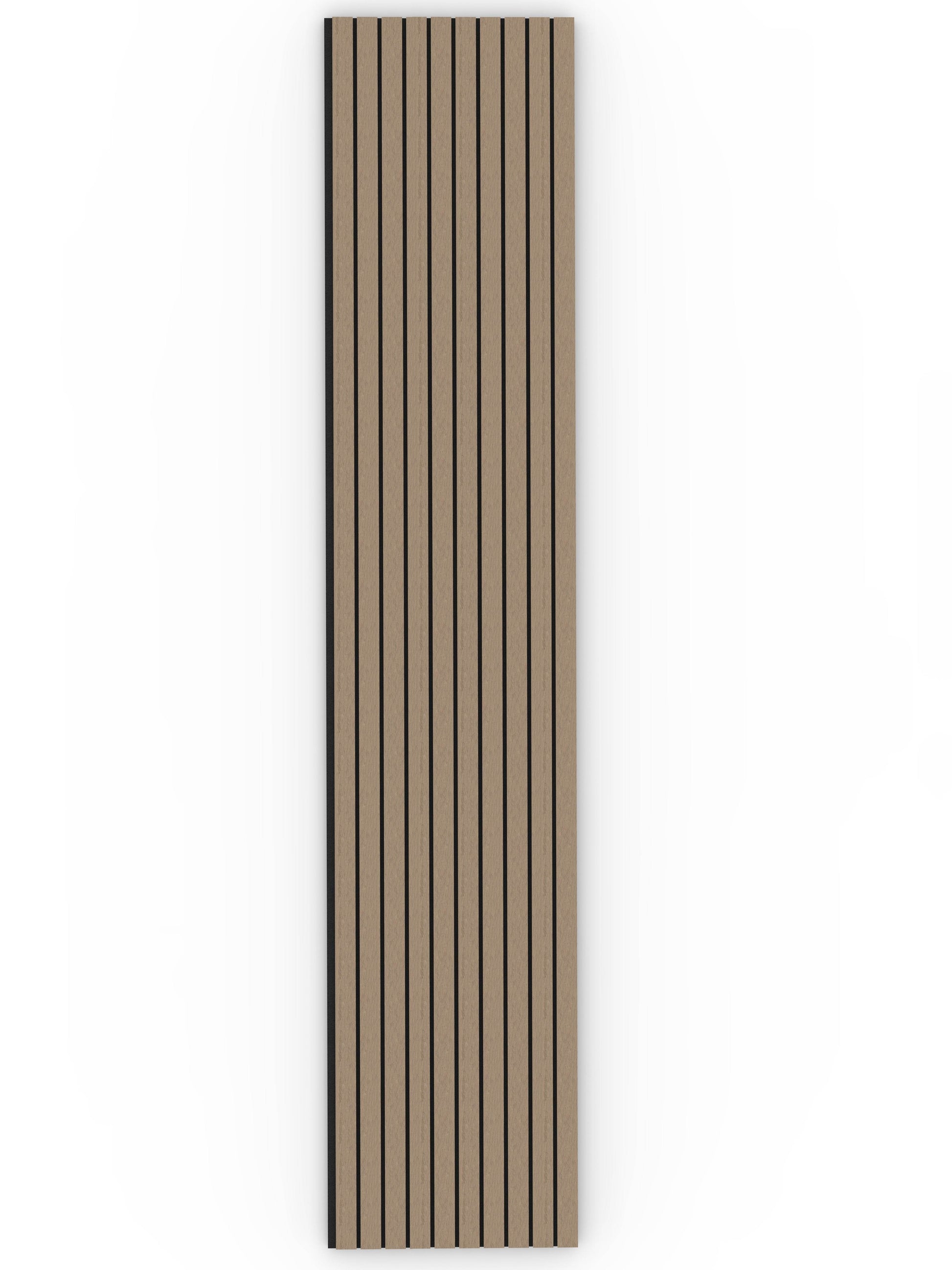 Walnut Acoustic Wood Wall Panel Wide Slat Series 2 Sample - Tuda Grass