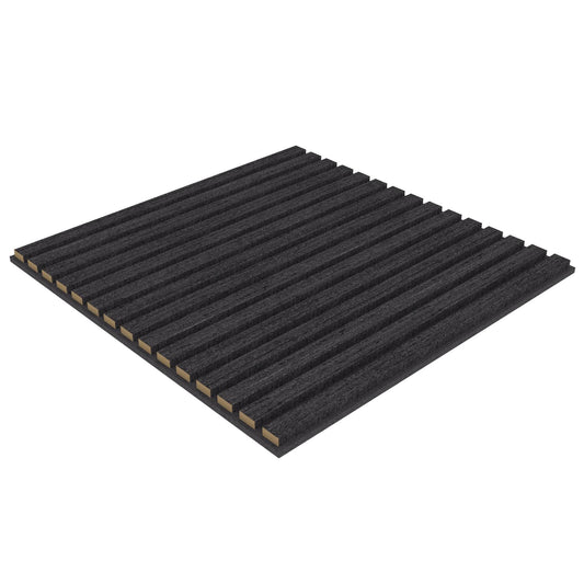 Black Acoustic Wood Wall Panel Tiles Series 1 - 60x60cm (4 Pack) - Tuda Grass