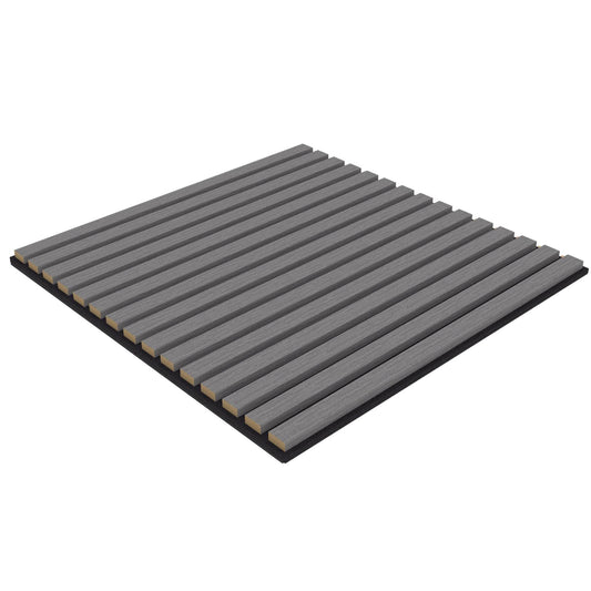 Grey Acoustic Wood Wall Panel Tiles Series 1 - 60x60cm (4 Pack) - Tuda Grass