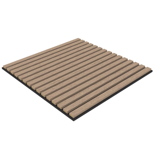 Smoked Oak Acoustic Wood Wall Panel Tiles Series 1 - 60x60cm (4 Pack)