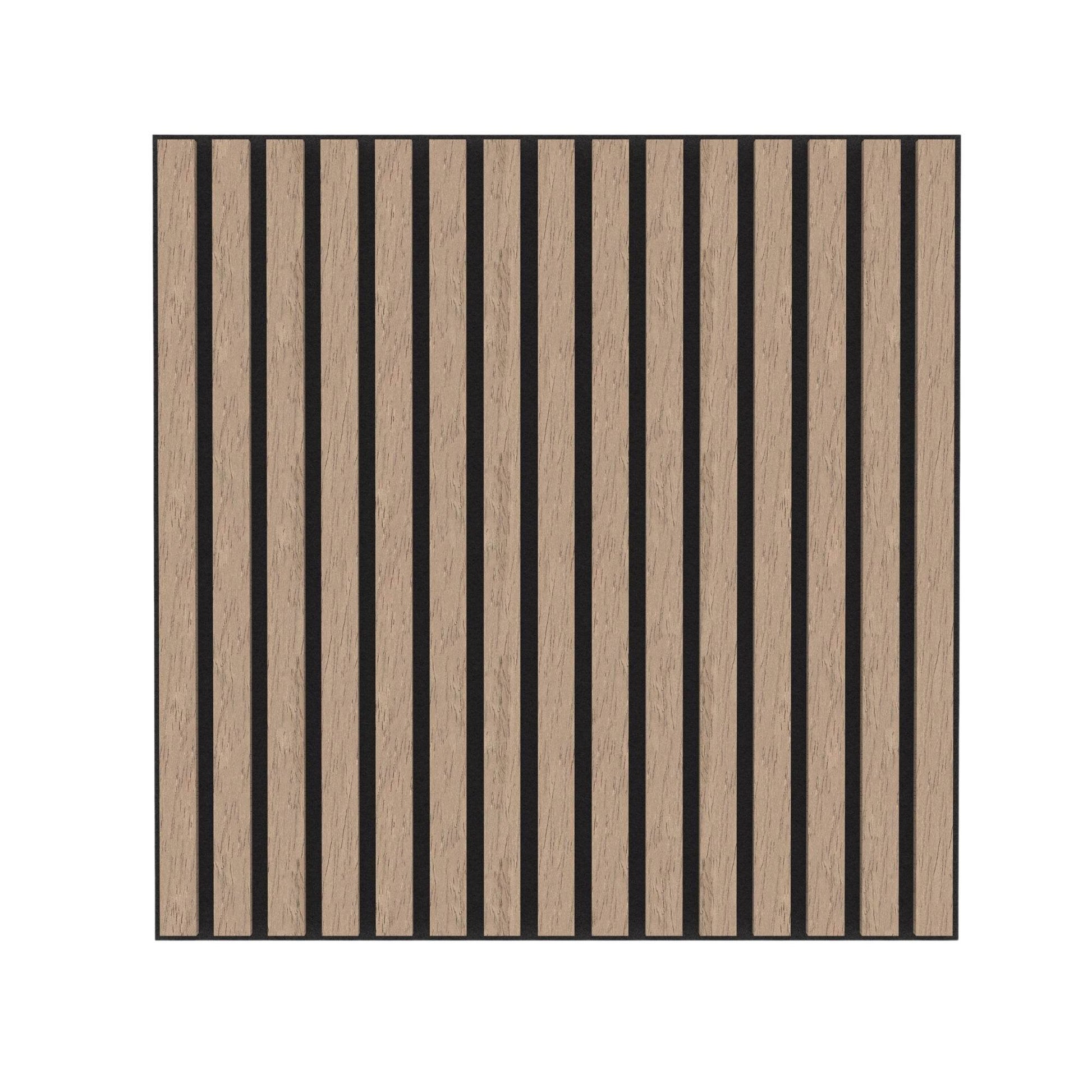 Smoked Oak Acoustic Wood Wall Panel Tiles Series 1 - 60x60cm (4 Pack) - Tuda Grass