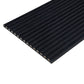 Black Velour Acoustic Panel Curved Slat Sample - Tuda Grass