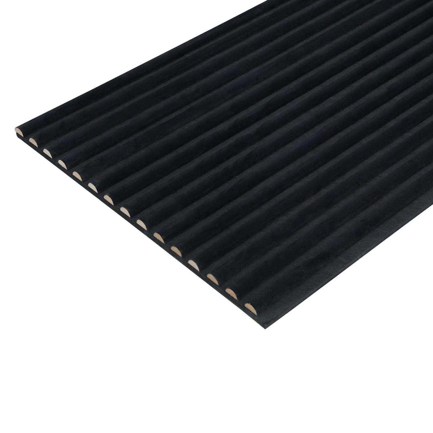 Black Velour Acoustic Panel Curved Slat - 240x60cm - Tuda Grass