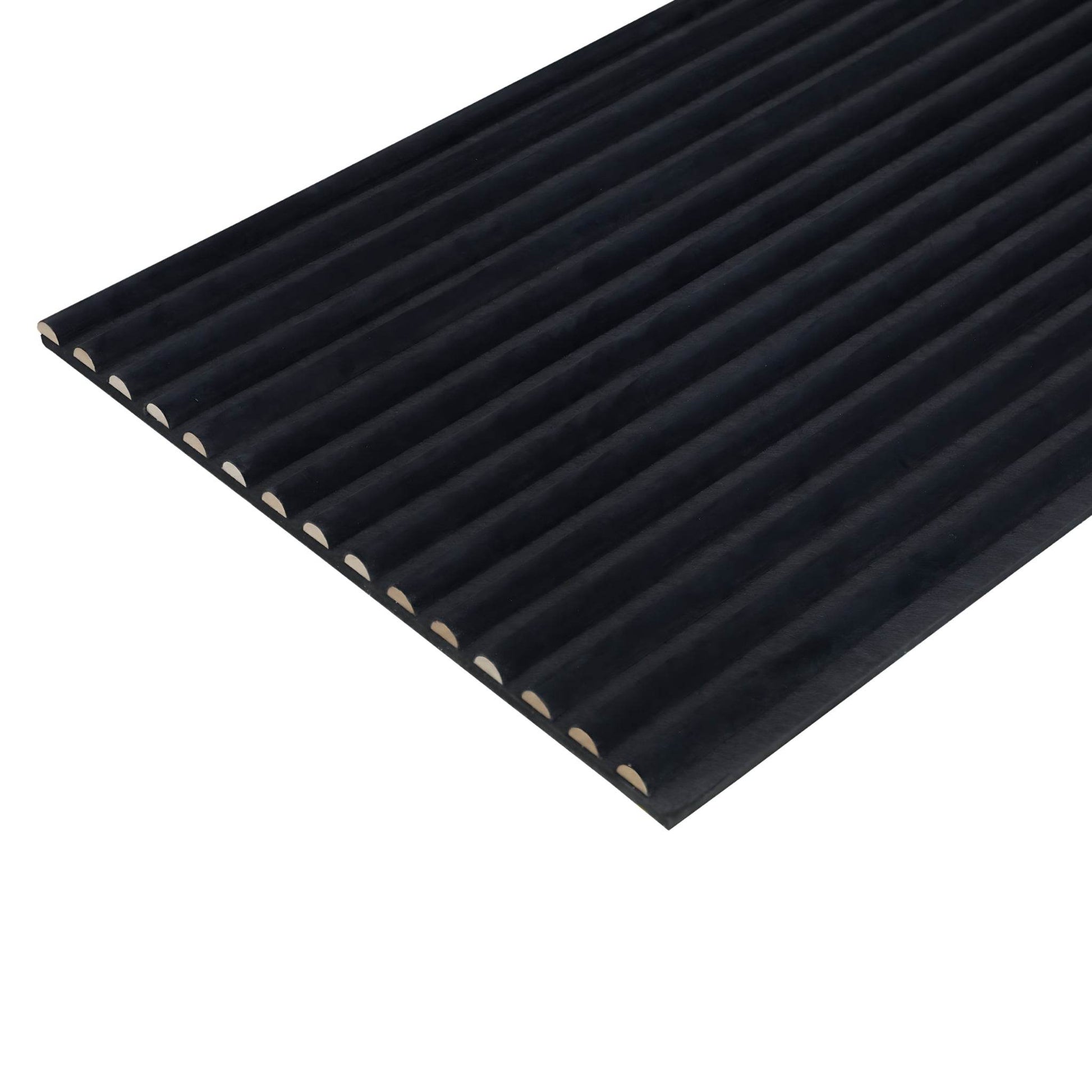 Black Velour Acoustic Panel Curved Slat - 240x60cm - Tuda Grass