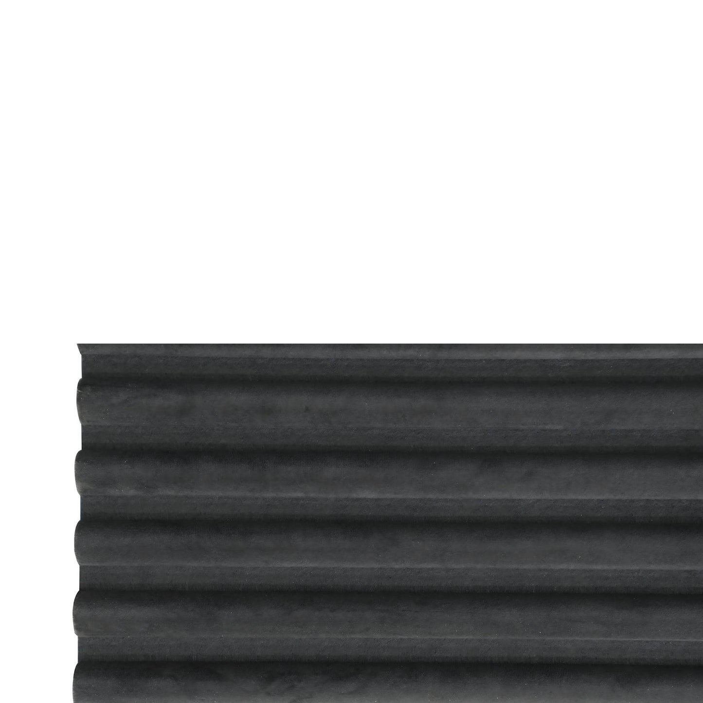 Black Velour Acoustic Panel Curved Slat - 240x60cm - Tuda Grass