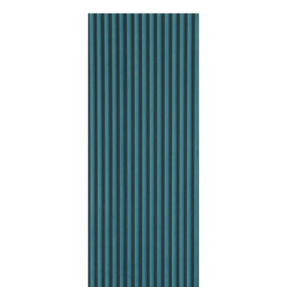 Blue Velour Acoustic Panel Curved Slat - 240x60cm - Tuda Grass