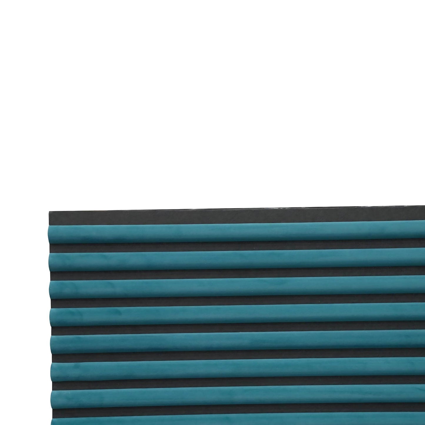 Blue Velour Acoustic Panel Curved Slat Sample - Tuda Grass