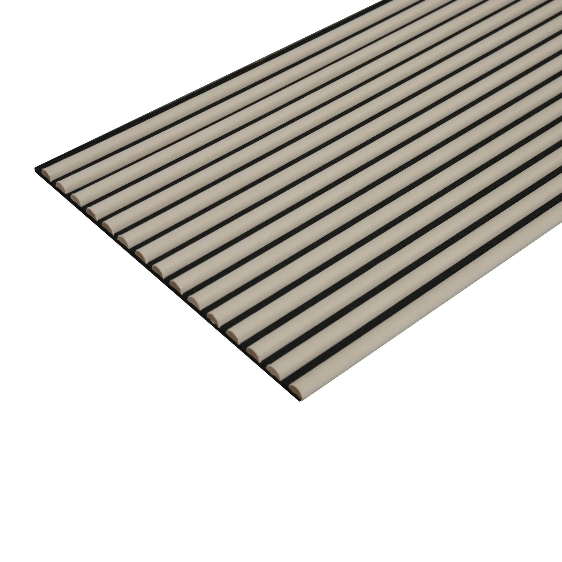 Cream Velour Acoustic Panel Curved Slat Sample - Tuda Grass