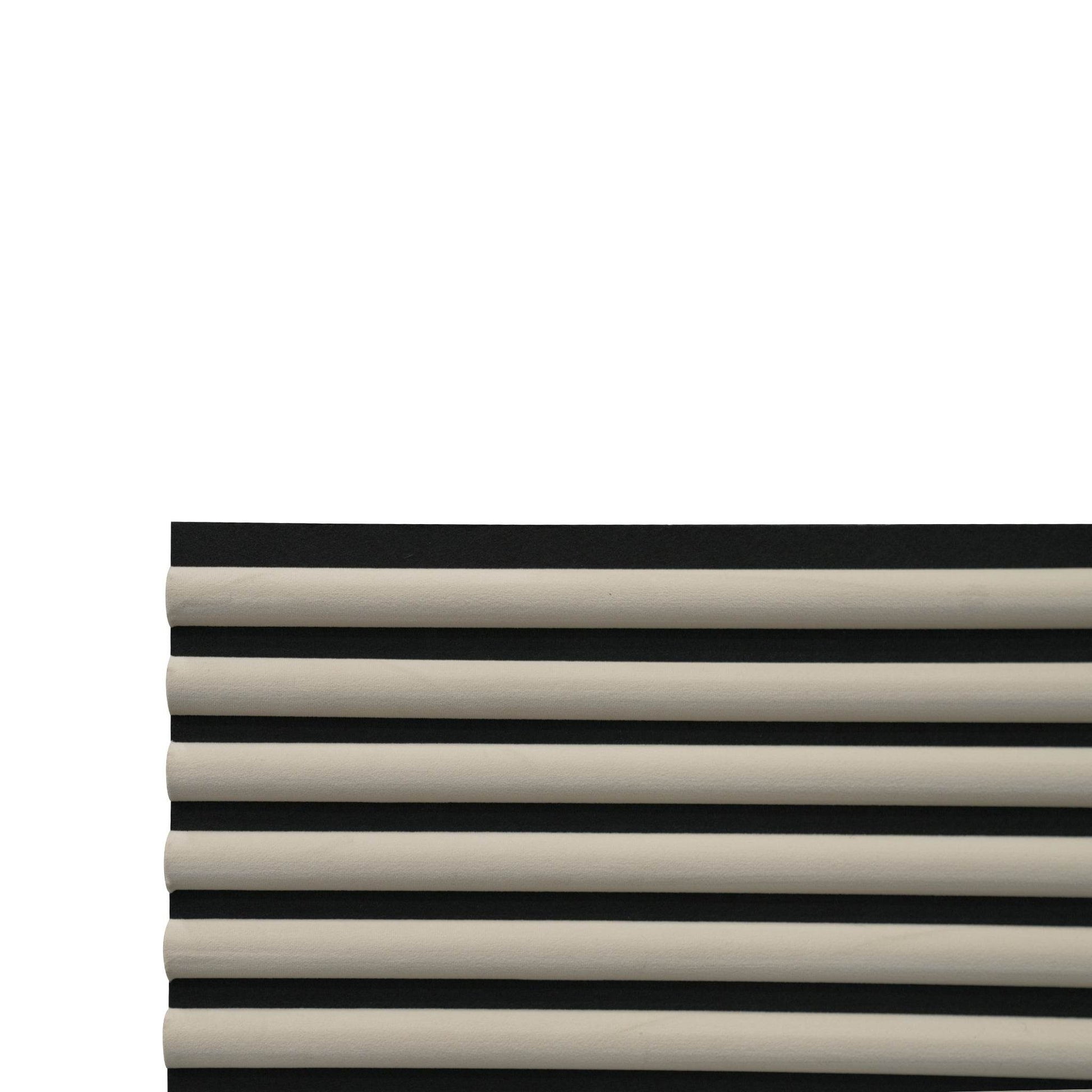 Cream Velour Acoustic Panel Curved Slat Sample - Tuda Grass