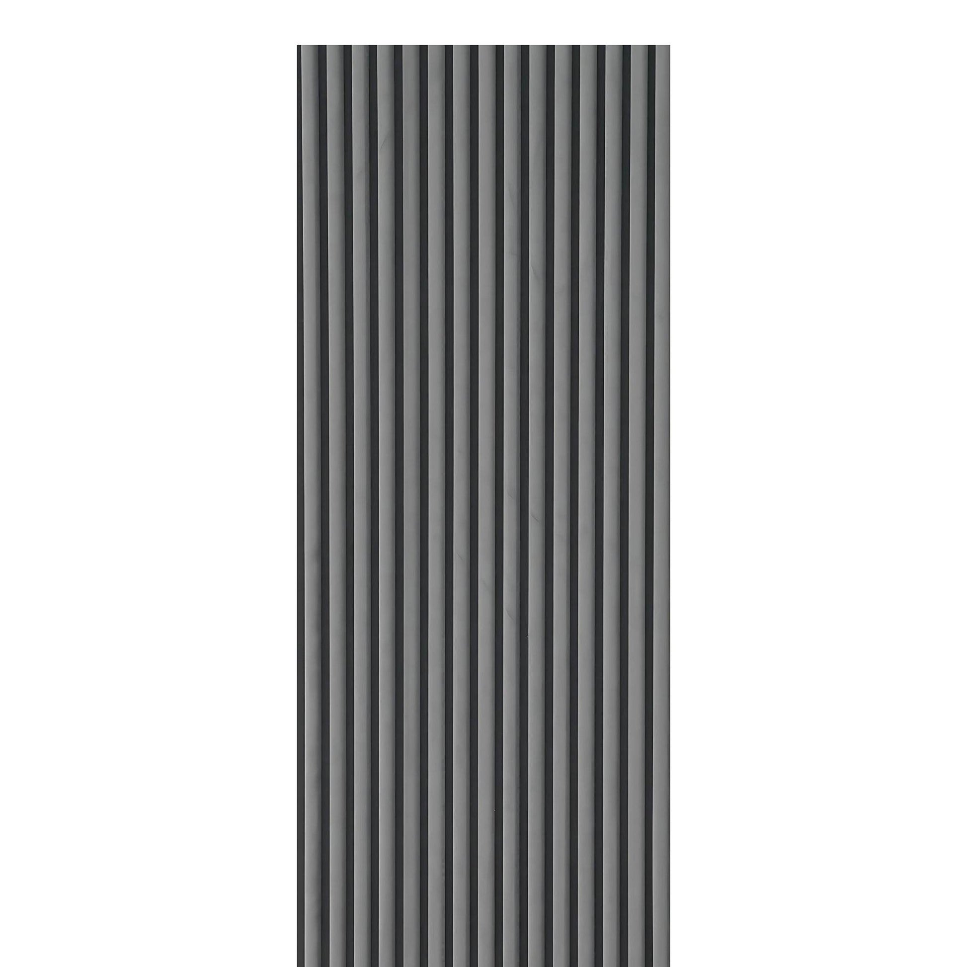 Dark Grey Velour Acoustic Panel Curved Slat - 240x60cm - Tuda Grass