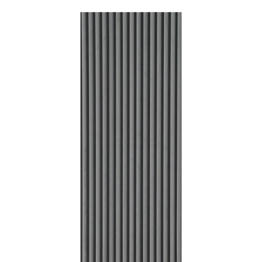 Dark Grey Velour Acoustic Panel Curved Slat Sample - Tuda Grass