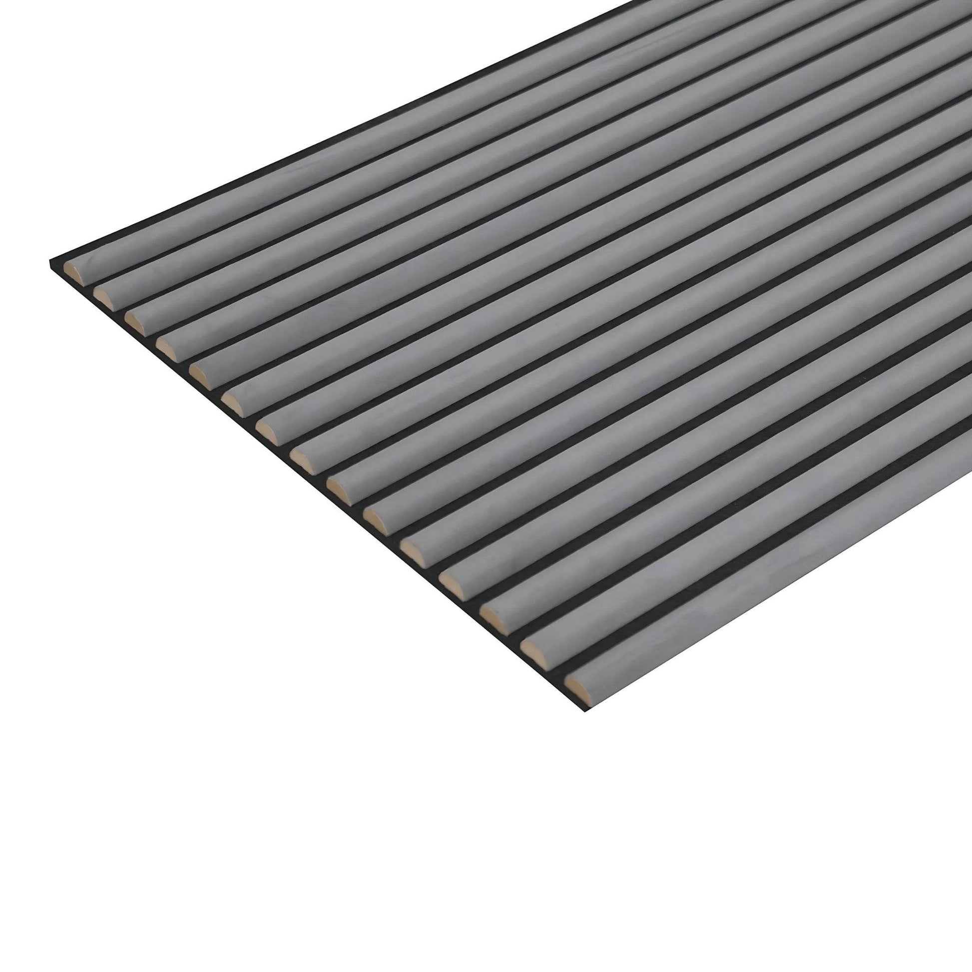Dark Grey Velour Acoustic Panel Curved Slat - 240x60cm - Tuda Grass