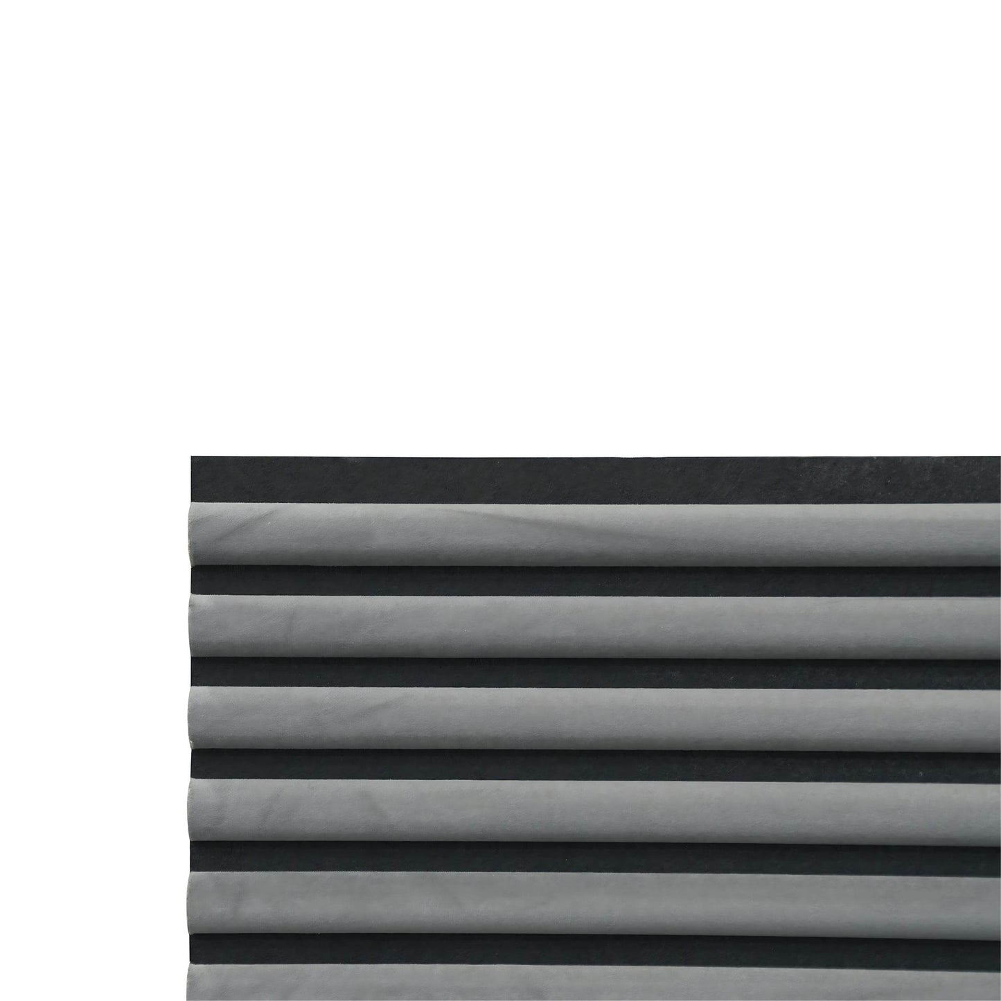 Dark Grey Velour Acoustic Panel Curved Slat - 240x60cm - Tuda Grass