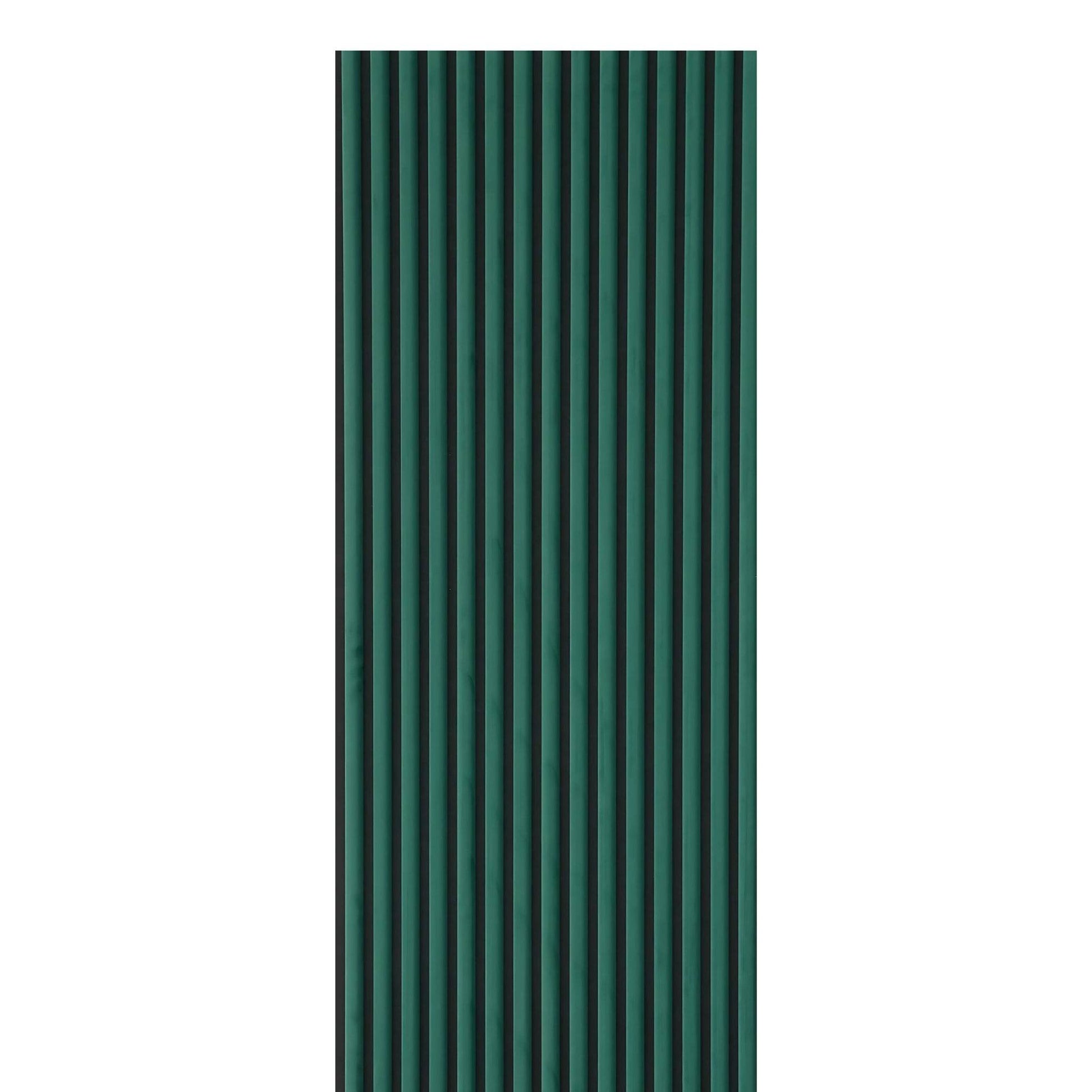 Green Velour Acoustic Panel Curved Slat Sample - Tuda Grass