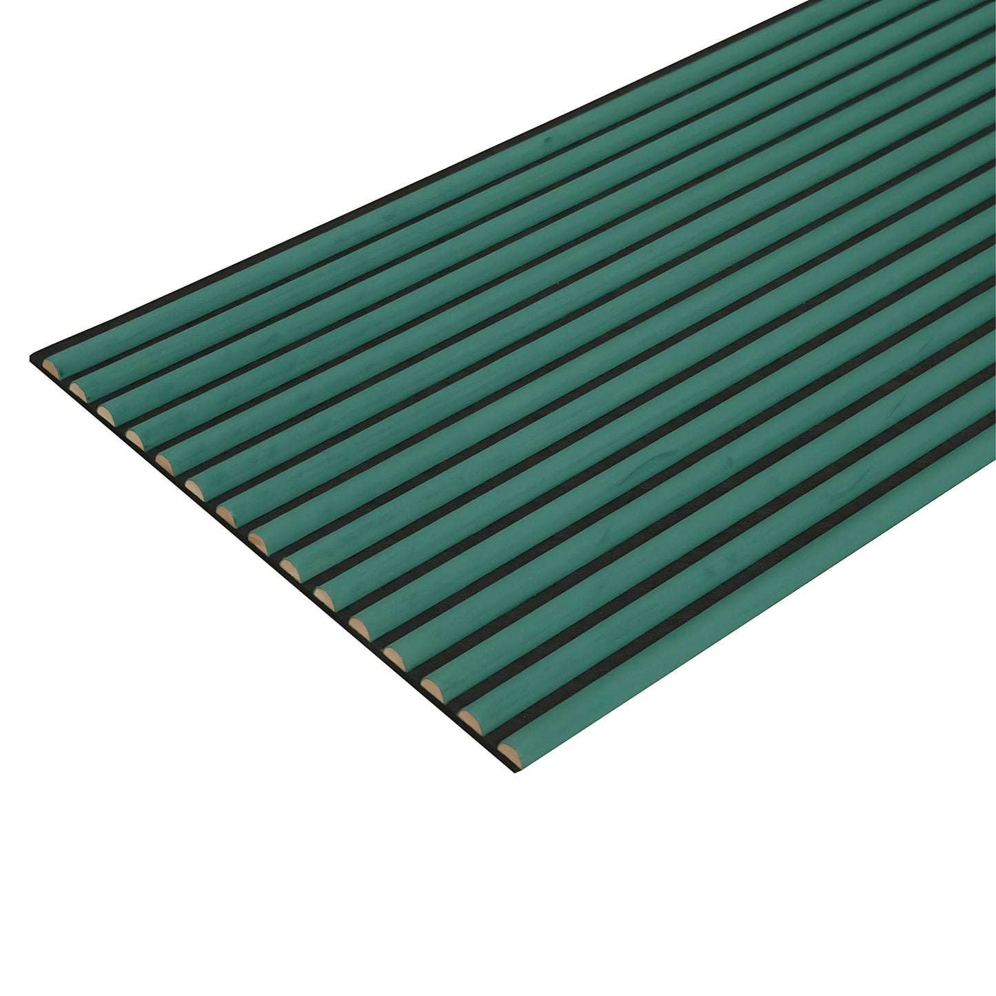 Green Velour Acoustic Panel Curved Slat Sample - Tuda Grass